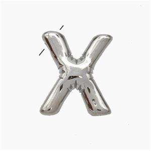 Copper Letter-X Pendant Platinum Plated, approx 10-15mm [FN47138]