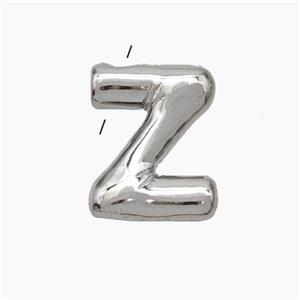Copper Letter-Z Pendant Platinum Plated, approx 10-15mm [FN47140]