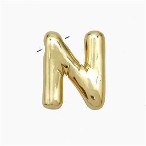 Copper Letter-N Pendant Gold Plated, approx 10-15mm [FN47155]