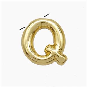 Copper Letter-Q Pendant Gold Plated, approx 10-15mm [FN47158]