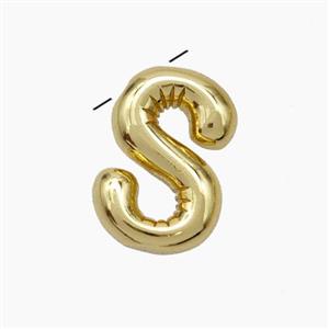 Copper Letter-S Pendant Gold Plated, approx 10-15mm [FN47160]