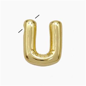 Copper Letter-U Pendant Gold Plated, approx 10-15mm [FN47162]