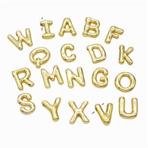 Copper Alphabet Pendant Mix Letters Gold Plated, approx 10-15mm [FN47168]