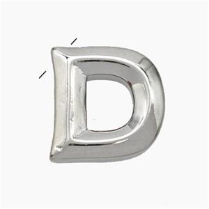 Copper Letter-D Pendant Platinum Plated, approx 15-18mm [FN47172]