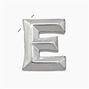 Copper Letter-E Pendant Platinum Plated, approx 15-18mm [FN47173]