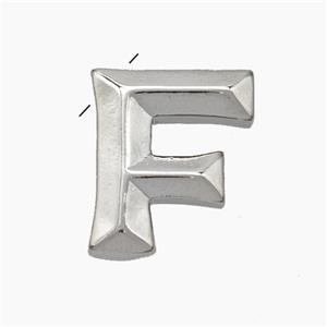 Copper Letter-F Pendant Platinum Plated, approx 15-18mm [FN47174]