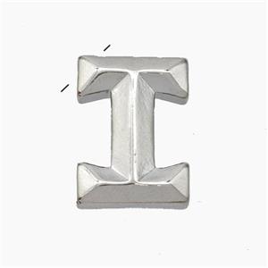Copper Letter-I Pendant Platinum Plated, approx 15-18mm [FN47177]