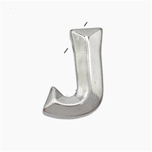 Copper Letter-J Pendant Platinum Plated, approx 15-18mm [FN47178]