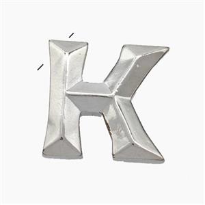 Copper Letter-K Pendant Platinum Plated, approx 15-18mm [FN47179]