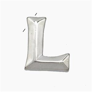 Copper Letter-L Pendant Platinum Plated, approx 15-18mm [FN47180]