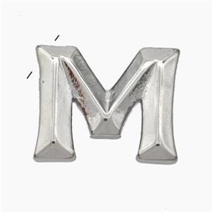 Copper Letter-M Pendant Platinum Plated, approx 15-18mm [FN47181]