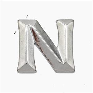 Copper Letter-N Pendant Platinum Plated, approx 15-18mm [FN47182]