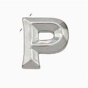 Copper Letter-P Pendant Platinum Plated, approx 15-18mm [FN47184]