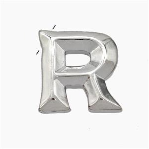 Copper Letter-R Pendant Platinum Plated, approx 15-18mm [FN47186]