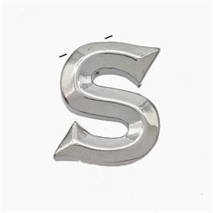 Copper Letter-S Pendant Platinum Plated, approx 15-18mm [FN47187]