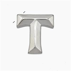 Copper Letter-T Pendant Platinum Plated, approx 15-18mm [FN47188]