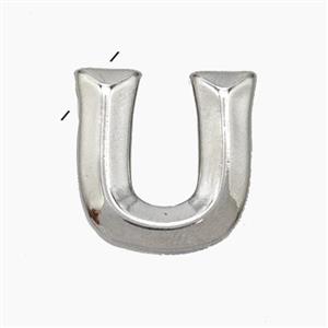 Copper Letter-U Pendant Platinum Plated, approx 15-18mm [FN47189]
