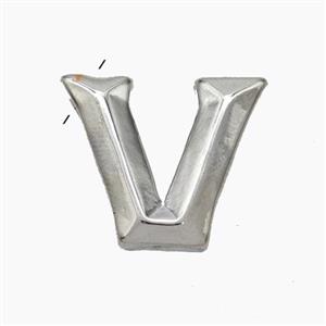 Copper Letter-V Pendant Platinum Plated, approx 15-18mm [FN47190]