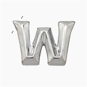 Copper Letter-W Pendant Platinum Plated, approx 15-18mm [FN47191]