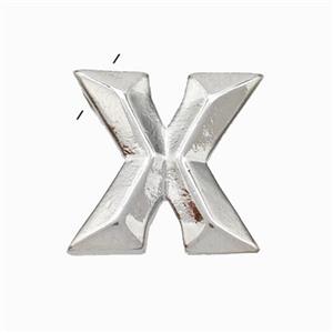 Copper Letter-X Pendant Platinum Plated, approx 15-18mm [FN47192]