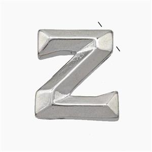 Copper Letter-Z Pendant Platinum Plated, approx 15-18mm [FN47194]
