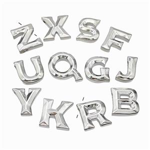 Copper Alphabet Pendant Mixed Letters Platinum Plated, approx 15-18mm [FN47195]