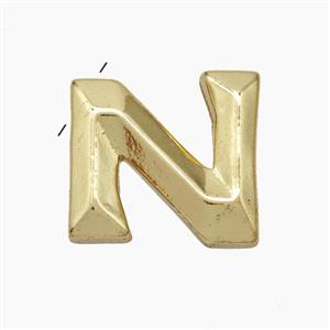 Copper Letter-N Pendant Gold Plated, approx 15-18mm [FN47209]