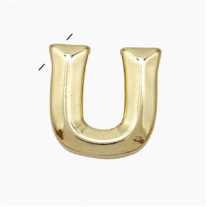 Copper Letter-U Pendant Gold Plated, approx 15-18mm [FN47216]