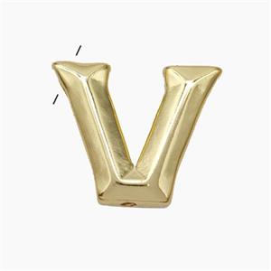 Copper Letter-V Pendant Gold Plated, approx 15-18mm [FN47217]