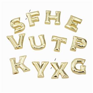 Copper Alphabet Pendant Mix Letters Gold Plated, approx 15-18mm [FN47222]