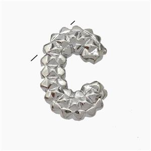 Copper Letter-C Pendant Platinum Plated, approx 13-22mm [FN47225]
