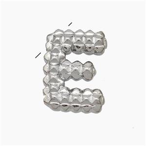Copper Letter-E Pendant Platinum Plated, approx 13-22mm [FN47227]
