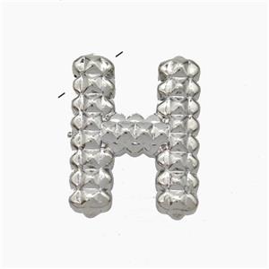 Copper Letter-H Pendant Platinum Plated, approx 13-22mm [FN47230]