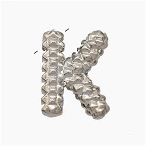 Copper Letter-K Pendant Platinum Plated, approx 13-22mm [FN47233]