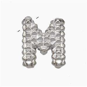 Copper Letter-M Pendant Platinum Plated, approx 13-22mm [FN47235]