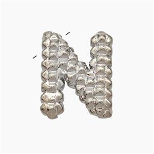 Copper Letter-N Pendant Platinum Plated, approx 13-22mm [FN47236]
