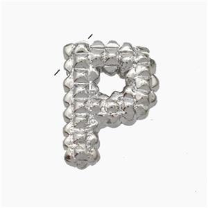 Copper Letter-P Pendant Platinum Plated, approx 13-22mm [FN47238]