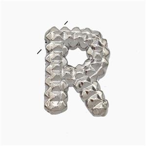 Copper Letter-R Pendant Platinum Plated, approx 13-22mm [FN47240]