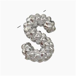 Copper Letter-S Pendant Platinum Plated, approx 13-22mm [FN47241]