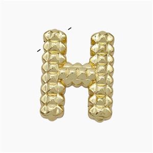 Copper Letter-H Pendant Gold Plated, approx 13-22mm [FN47257]