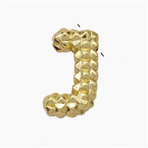 Copper Letter-J Pendant Gold Plated, approx 13-22mm [FN47259]