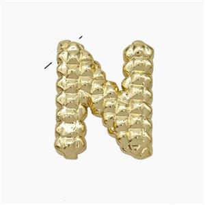 Copper Letter-N Pendant Gold Plated, approx 13-22mm [FN47263]