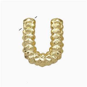 Copper Letter-U Pendant Gold Plated, approx 13-22mm [FN47270]