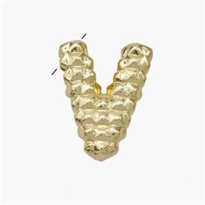 Copper Letter-V Pendant Gold Plated, approx 13-22mm [FN47271]