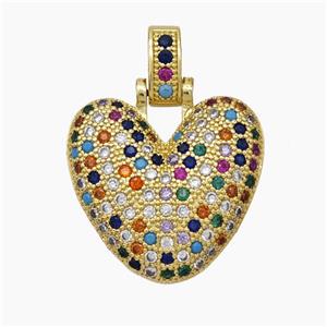 Copper Letter-V Pendant Micropave Zirconia Gold Plated, approx 15-20mm, 5-8mm [FN47379]