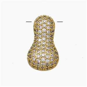 Copper Letter-I Pendant Pave Zirconia Gold Plated, approx 15-22mm [FN47420]
