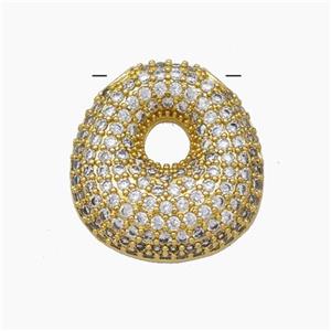 Copper Letter-O Pendant Pave Zirconia Gold Plated, approx 15-22mm [FN47426]