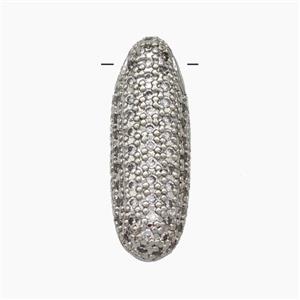 Copper Letter-I Pendant Pave Zirconia Platinum Plated, approx 15-25mm [FN47447]