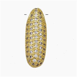 Copper Letter-I Pendant Pave Zirconia Gold Plated, approx 15-25mm [FN47474]