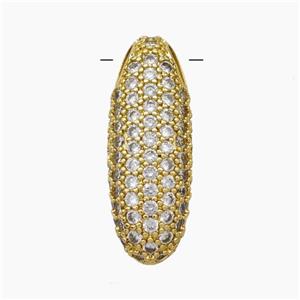 Copper Letter-I Pendant Pave Zirconia Gold Plated, approx 18-30mm [FN47501]
